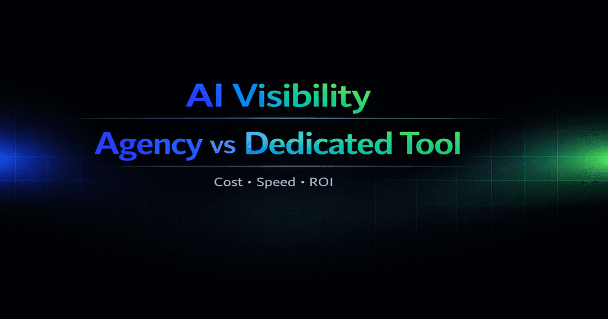 SEO Agency vs AI Visibility Tool Cost Comparison Chart